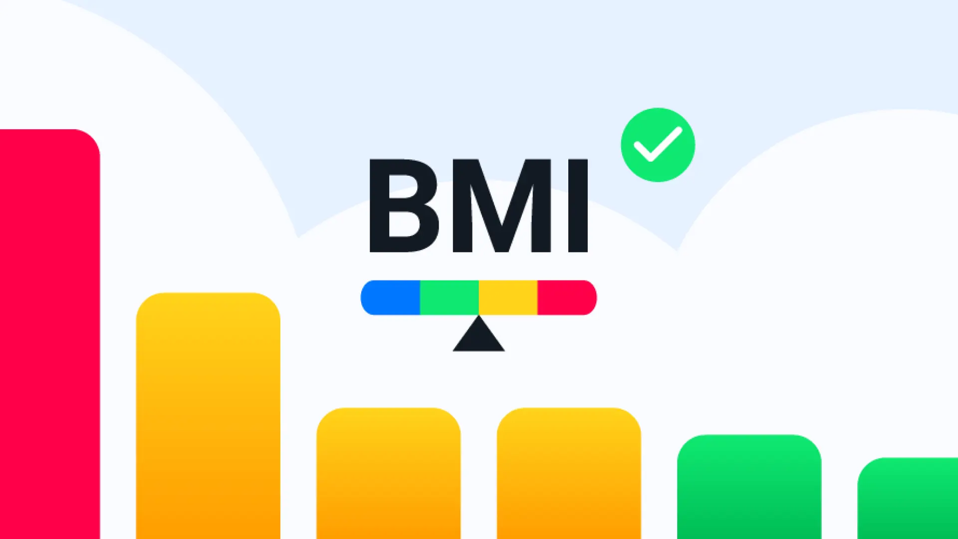 BMI Tracker app interface with colorful bar graphs